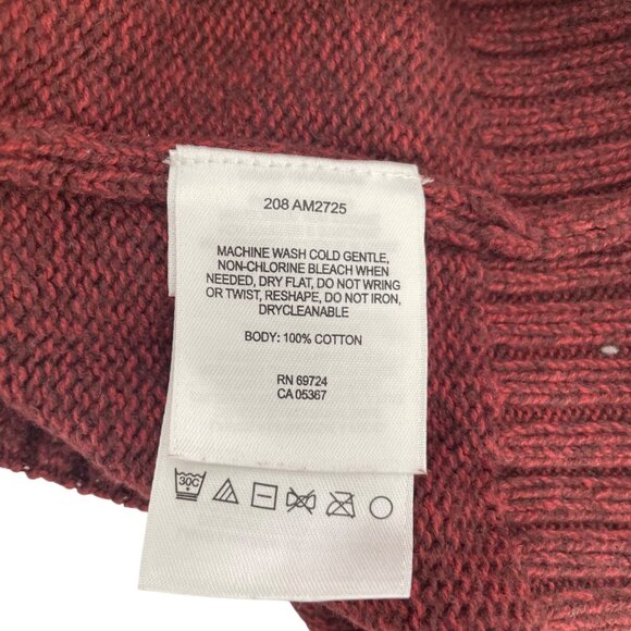Columbia Mens XL Red Cotton Sweater With Ribbed Knit Design - Picture 5 of 7